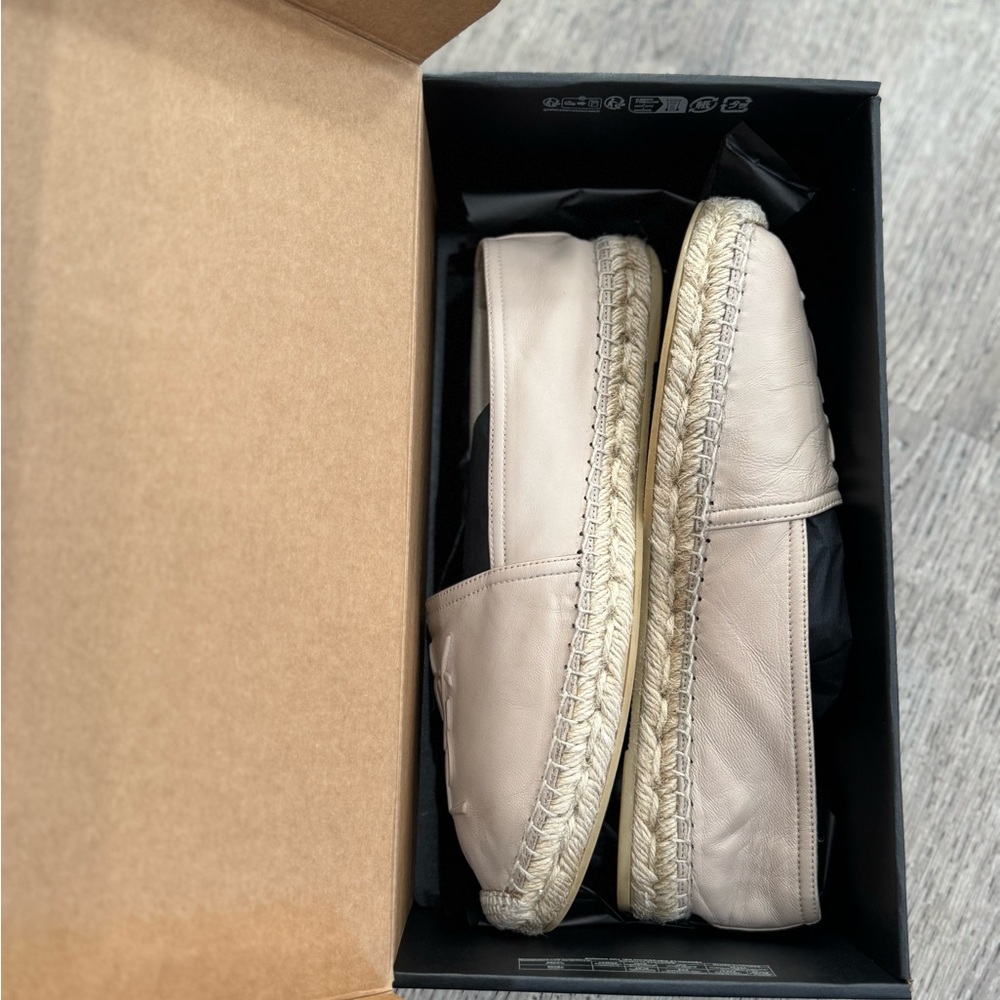 Saint Laurent Cassandre Lambskin Espadrilles in Powder / Poudre
